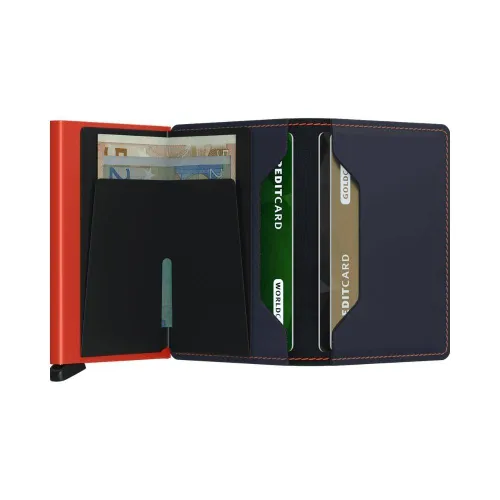 Portfel ochrona RFID Secrid Slimwallet Matte - nightblue / orange