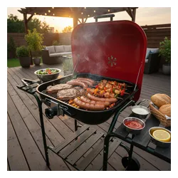 Grill węglowy VELACO VL02-RED-BLACK Czarny / Czerwony