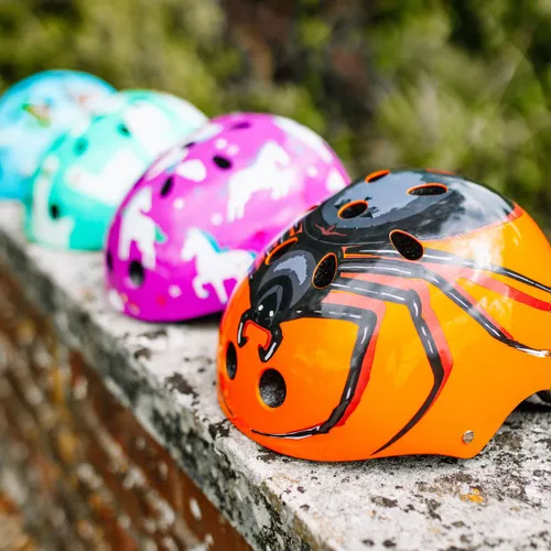 Kask rowerowy dziecięcy Hornit Spider orange/black