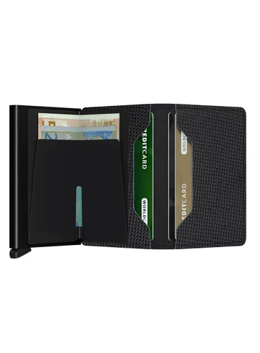 Küçük RFID Cüzdan Gizli Slimwallet Karbon-Siyah