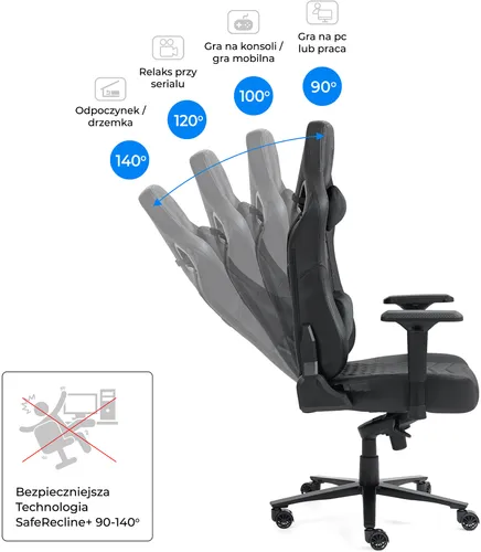 Fotel GAMVIS Elite 2.0 Pro XXL Czarny (czarne elementy)