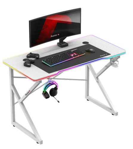 Biurko gamingowe HUZARO Hero 1.7 RGB Biały
