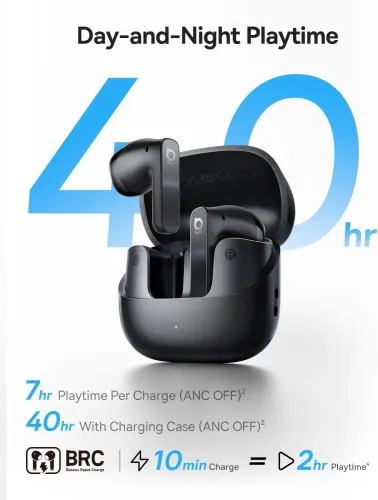 Słuchawki bezprzewodowe Baseus Bass BS1 NC Douszne Bluetooth 6.0 Czarny