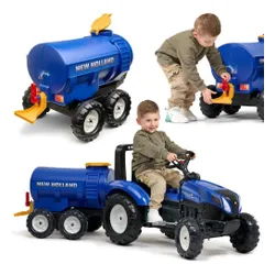 Falk Przyczepa Cysterna Beczkowóz Z Kranem New Holland Niebieska 3-7 Lat