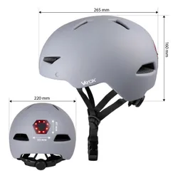 Kask rowerowy VAYOX Street VA0423GREM Szary Miejski z lampką (rozmiar M)