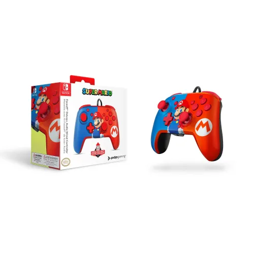 Pad PDP Faceoff Delux+ Audio Mario do Nintendo Switch Przewodowy