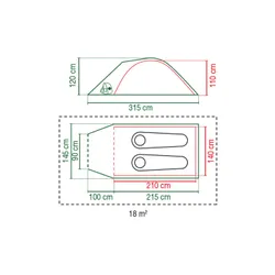 Namiot 2-osobowy Coleman Darwin 2 Plus - grey