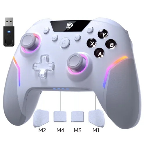 Pad EasySMX X20 do Nintendo Switch, PC Bezprzewodowy Biały
