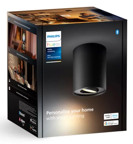 Oświetlenie punktowe Philips Hue White Ambiance Pillar Czarny