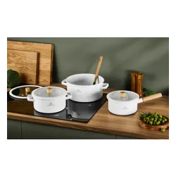Zestaw garnków GERLACH Natur Enamel Biały (6 elementów)