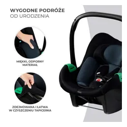 Fotelik samochodowy KINDERKRAFT Mink Pro I-Size z bazą (40-75 cm) Czarny