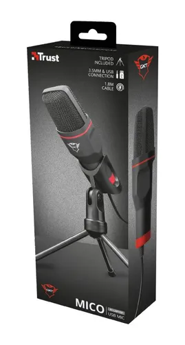 Mikrofon Trust GXT 212 Mico USB Microphone 23791 Przewodowy Pojemnościowy Czarny