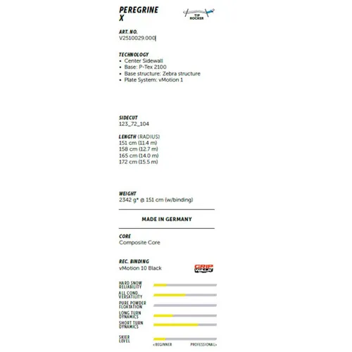 Narty Volkl Peregrine X + wiązania vMotion 10 GW 2026