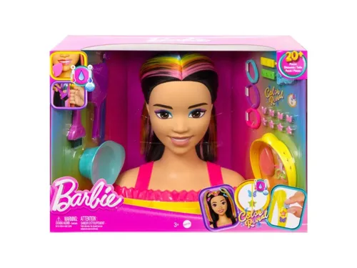 Barbie kafa şekillendirme Neon Gökkuşağı siyah saç