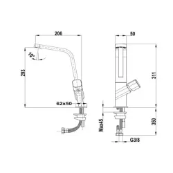 Bateria Teka ICO 915 Mosiądz