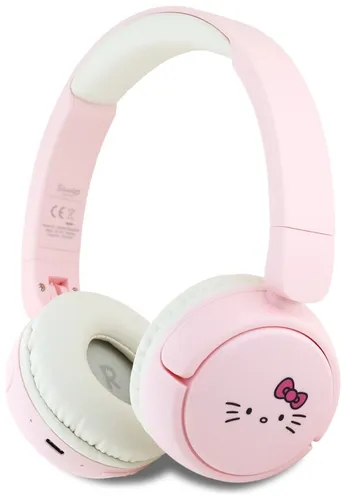Słuchawki nauszne HELLO KITTY Face Logo Różowo-biały