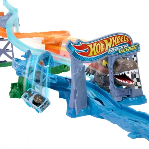 Hot Wheels Tor samochodowy Racer Verse Jurassic World Morski dinopościg