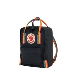 Fjallraven Kanken Gökkuşağı Mini Sırt Çantası - siyah / gökkuşağı deseni