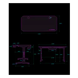 Biurko Ultradesk FRAG V3 140cm Czarny