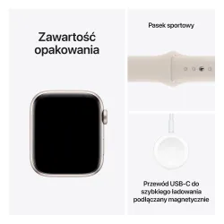 Apple Watch SE 2gen GPS koperta 44mm z aluminium Księżycowa poświata pasek sportowy Księżycowa poświata S/M