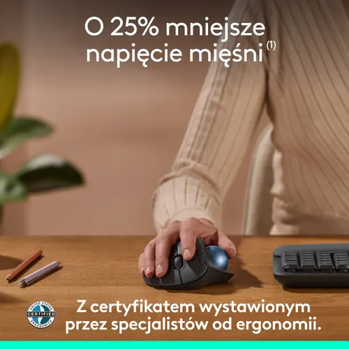 Myszka Logitech M575S bezprzewodowa szara