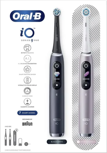 Oral - B магнитная зубная щетка iO Series 9 Duo 2 шт. Черный Оникс / Розовый Кварц