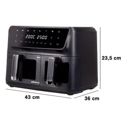 Air Fryer Frytkownica beztłuszczowa ELDOM FR220 Dualo 11l z podwójnym koszem i okienkiem do obserwacji postępów gotowania