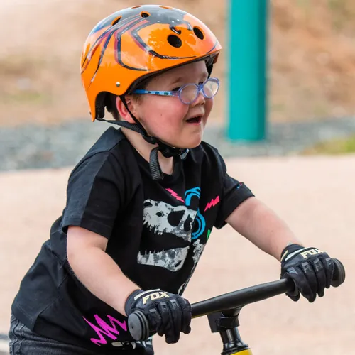 Kask rowerowy dziecięcy Hornit Spider orange/black