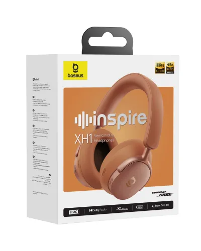Słuchawki bezprzewodowe Baseus Inspire XH1 ANC Technologia Sound by Bose Nauszne Bluetooth 6.0 Gwiezdny Żar