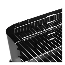 Grill węglowy ogrodowy na kółkach z 3 półkami i rożnem