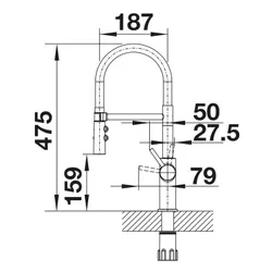 Bateria BLANCO Catris-S Flexo 527731 Steel/satyna