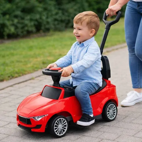 Jeździk Pchacz Samochód Auto Z Dźwiękiem I Światłami Czerwony
