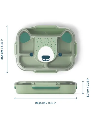 Dzielony lunchbox Monbento MB WONDER 950 ml - green bear