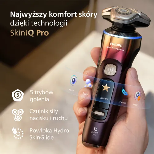 Golarka PHILIPS Seria i9000 Prestige Ultra Face & Body SkinIQ Pro XP9407/37 Na mokro i sucho