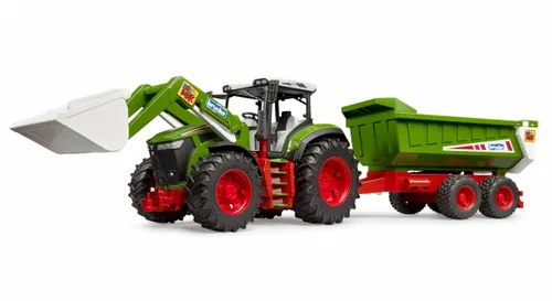 BRUDER Traktor z ładowaczem czołowym i przyczepą