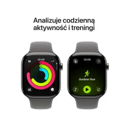 Apple Watch Series 11 GPS + Cellular 42mm Tytan Naturalny Pasek sportowy Górska szarość M/L