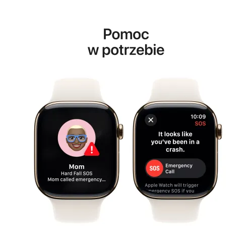 Apple Watch 10 GPS + Cellular 42mm koperta z tytanu (złoty) + pasek sportowy rozmiar M/L (księżycowa poświata)