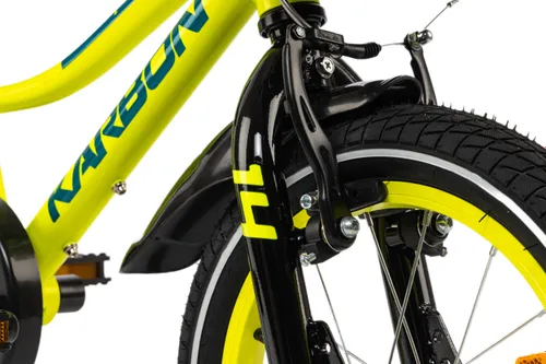 Rower dziecięcy KARBON Jazz 14 cali dla chłopca Limonkowy