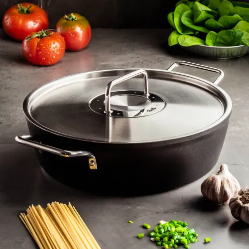 FISSLER Adamant 28 cm - garnek aluminiowy z pokrywką