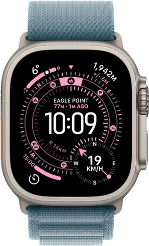 Apple Watch Ultra 3 GPS + Cellular 49mm koperta tytanowa (naturalny) + pasek Alpine rozmiar L (jasnoniebieski)