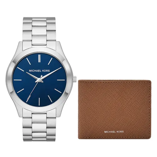 Michael Kors Slim Runway Gent Hediye Seti Mk1060set Gümüş / Kahverengi