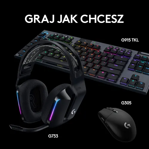 Наушники геймерские / игровые Logitech G733 Lightspeed Черные (981-000864)