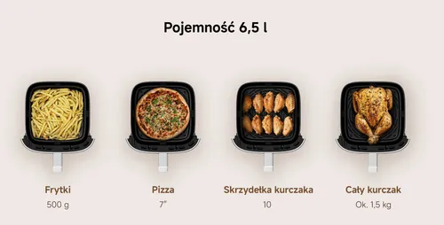 Air Fryer Frytkownica beztłuszczowa XIAOMI 66761 Biały 6.5l 7 automatycznych programów