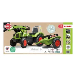 Falk Traktor Na Pedały Z Łyżką I Przyczepką Zielony Claas Od 3 Lat
