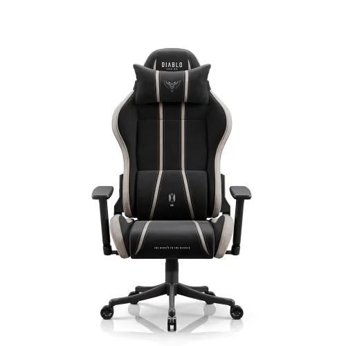 Fotel Diablo Chairs X-One 2.0 Normal Camel Black Gamingowy do 140kg Tkanina Czarno-Beżowy