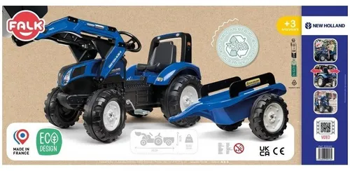 Falk Traktor Na Pedały New Holland T8 Z Łyżką I Przyczepą 3-7 Lat