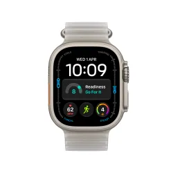 Apple Watch Ultra 4 GPS + Cellular koperta z tytanu Naturalna 49mm Pasek Ocean w kolorze półprzezroczystej szarości