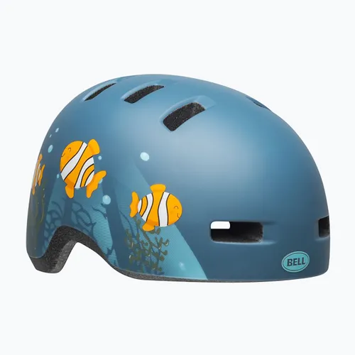 Kask rowerowy dziecięcy Bell Lil Ripper Jr clown fish matte gray/blue