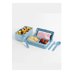 Lunchbox / śniadaniówka ze sztućcami Blim + Bauletto M - ocean light