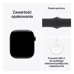 Apple Watch Series 10 GPS AI 46mm aluminium onyks pasek sportowy czarny S/M DEMO